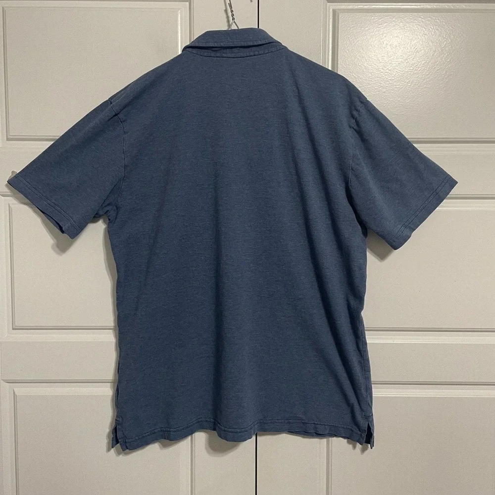 The North Face Men's Polo Shirt Large Navy Short Sleeve Snap Front FlashDry Logo